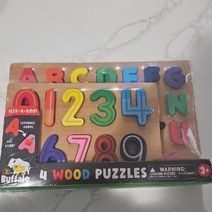 Vibrant Wooden Puzzle Set